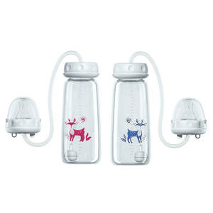 240ML 핸즈프리 아기 고온 저항 수유 병 우유 수유 유아 병 컬러 박스 - Product Image 4