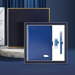 Customized UV Printed Handmade Paper Notebook <b>USB</b> Flash <b>Drive</b> Pen Set Enterprise Business Gift Box Luxurious Promotional Gift - Product Image 3