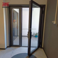 Porte battante extérieure en aluminium à persiennes, design moderne personnalisé, coupe-vent, ouverture manuelle pour la distribution des espaces