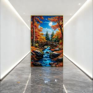 Arte Mural Abstracto Personalizado de Fábrica, Impresión Enmarcada para Sala de Estar, Decoración del Hogar, Pintura LED de Porcelana de Cristal - Product Image 2