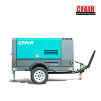 Compresseur d'air rotatif mobile de défilement de vis de moteur diesel de CFAIR 50kw 185cfm 5 M3/Min-7bar