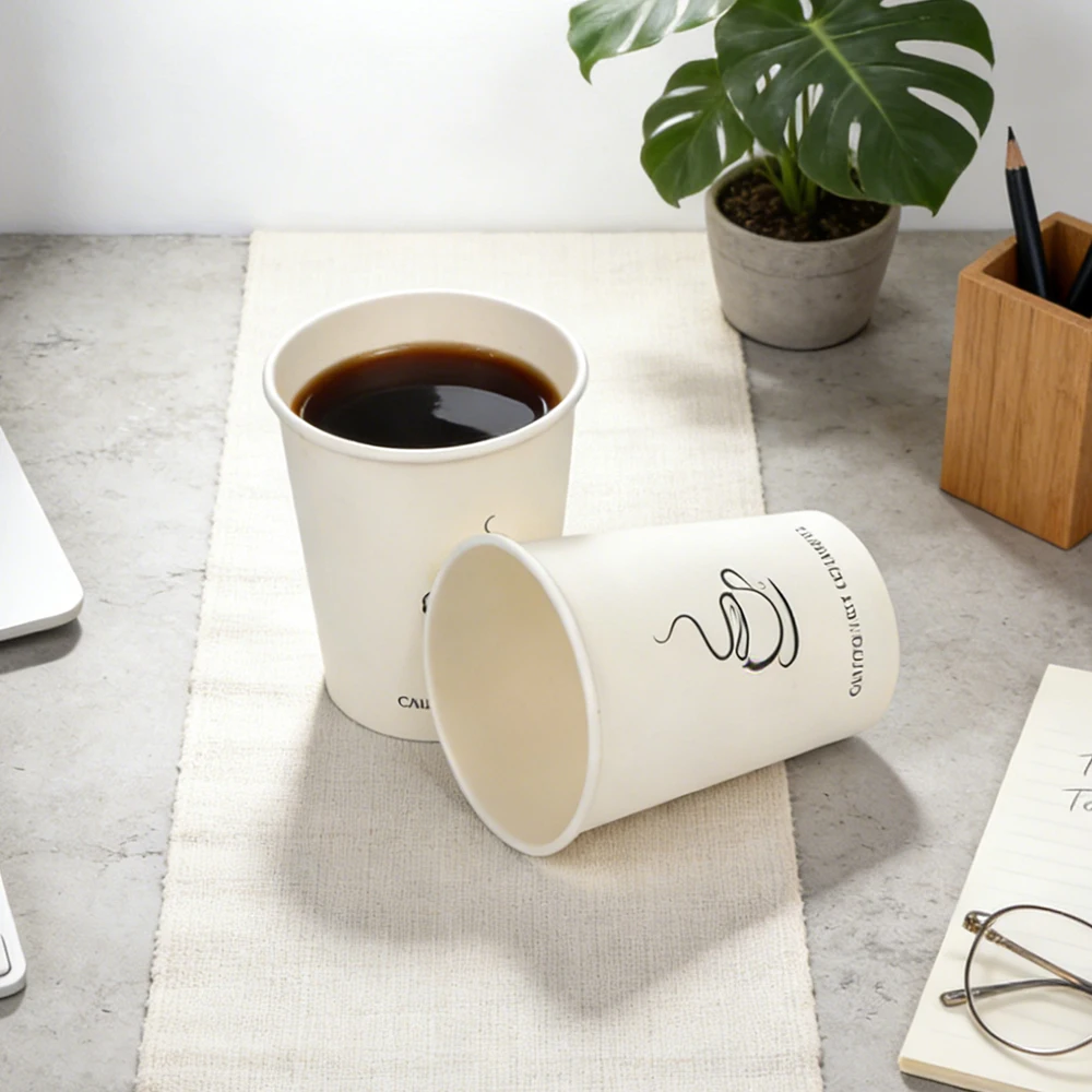 White Paper Cup Food Grade Beverage Container Hot Drink Coffee Milk Tea Yogurt Popcorn Disposable Packaging