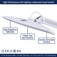 Lampe de travail LED à bras articulé avec pince pour réparation de mainframes informatiques, identification de contrefaçons