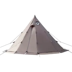OneTigris روك قلعة خيمة ساخنة مع موقد جاك Bushcraft المأوى ، 4 ~ 6 شخص ، 4 الموسم خيمة تيبي للأسرة التخييم الصيد