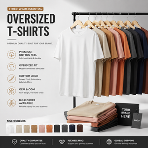 T-Shirt da Uomo in 100% Cotone Pesante <span class=keywords><strong>250</strong></span> <span class=keywords><strong>Grammi</strong></span>, 18 Colori, Logo Personalizzato, Stile Streetwear con Spalle Scese e Vestibilità Oversize - Product Image 1