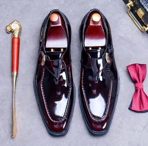 Chaussures en cuir pour hommes SOLID STONE, chaussures habillées, chaussures de travail, à lacets, antistatiques, antidérapantes, respirantes, en cuir de vachette, tendance - Product Image 5