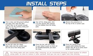 Wellshow Sit Up Bar Floor Portable avec 2 ventouses puissantes et support de pied réglable Abs Master Assistant Device - Product Image 2