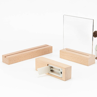 Bases de lámpara LED inalámbricas soporte de luz de batería soporte de luz de mesa LED de madera Base rectangular para hoja de acrílico decoración de dormitorio 3D