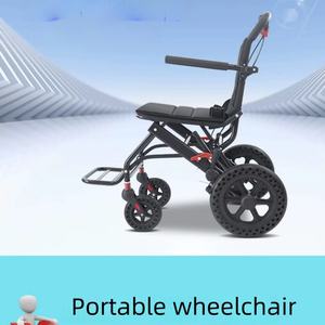 Silla de ruedas de viaje manual plegable ultraligera para personas mayores, silla de ruedas barata de avión portátil para discapacitados - Product Image 2