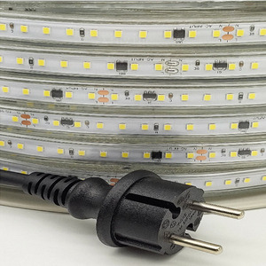 Tira de Luces LED AC220V SMD2835, 120 LED/m, IP65 Impermeable, Sin Fuente de Alimentación, Cinta de <span class=keywords><strong>Luz</strong></span> LED de Alto Voltaje, Enchufe Europeo, <span class=keywords><strong>Precio</strong></span> de Fábrica - Product Image 2