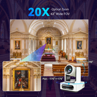 Cámara PTZ para Conferencias en Oferta, NDI 20x 4K USB3.0 POE, Grado Profesional, Seguimiento por IA, Sistema de Audio para Conferencias con el Mejor Precio