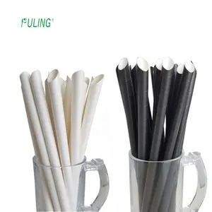 China biggest manufacturer diagonal cut sharp ending biodegradable bubble tea paper straws