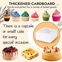 Boîte d'emballage pour gâteau de la Fête des Mères, en carton, finition vernie, jetable, alimentaire, blanche, carrée, pour desserts
