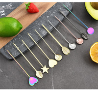 Piques à cocktail et brochettes à fruits créatives en acier inoxydable 304, très tendance, pour la décoration de vin, sensation de luxe léger et haut de gamme