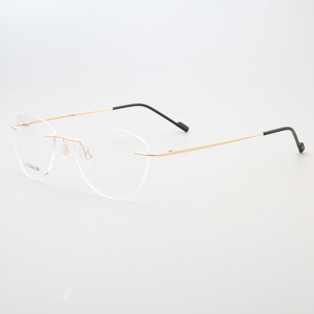 Mens Beta Titanium Rimless Glasses Frames Myopia Optical Frame Ultra-light Titanium Frameless Eyeglasses Spectacle Frames