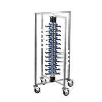 Égouttoir à vaisselle haute capacité et durable, support pour 48 assiettes, avec roulettes, étagère de rangement de cuisine, universel pour comptoir et service alimentaire