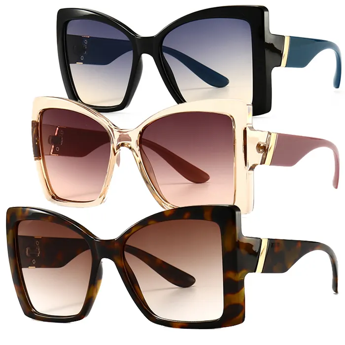 New Style Cat Eye Large Frame Shades Trendy Sun Glasses 2022 Woman 2023 Custom Logo Trending Sunglasses For Women