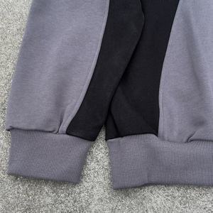 Sweat-shirt en molleton français pour homme, design patchwork personnalisé, broderie surdimensionnée, col rond en coton - Product Image 4