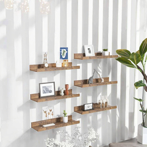 Étagères murales flottantes en bois durables avec tiroir pour la décoration de la chambre - Design multifonctionnel mural - Product Image 2