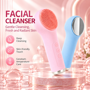 Brosse nettoyante faciale en silicone rechargeable, masseur facial électrique, nettoyage en profondeur, étanche, nettoyeur facial sonique - Product Image 1