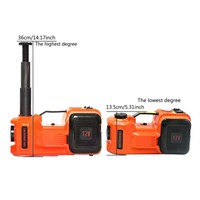 Cric hydraulique électrique pour voiture 5 tonnes DC 12V, kit de cric portable pour véhicule avec pompe à air, lumière LED et clé à chocs