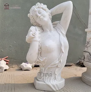 Pietra intagliata a mano decorazioni per la casa donne nude scultura femminile statua mezzo busto in marmo