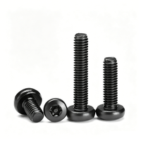 Vis à tête cylindrique à embase Torx en acier au carbone noir oxydé haute résistance, grade 8.8, pour couvercle de sécurité d'armoire de télécommunications