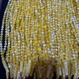 Bijoux en ambre naturel Russie <span class=keywords><strong>baltique</strong></span> Perles rondes blanches et transparentes de haute qualité Perles de prière musulmanes complètes avec imams 10-14 - Product Image 4