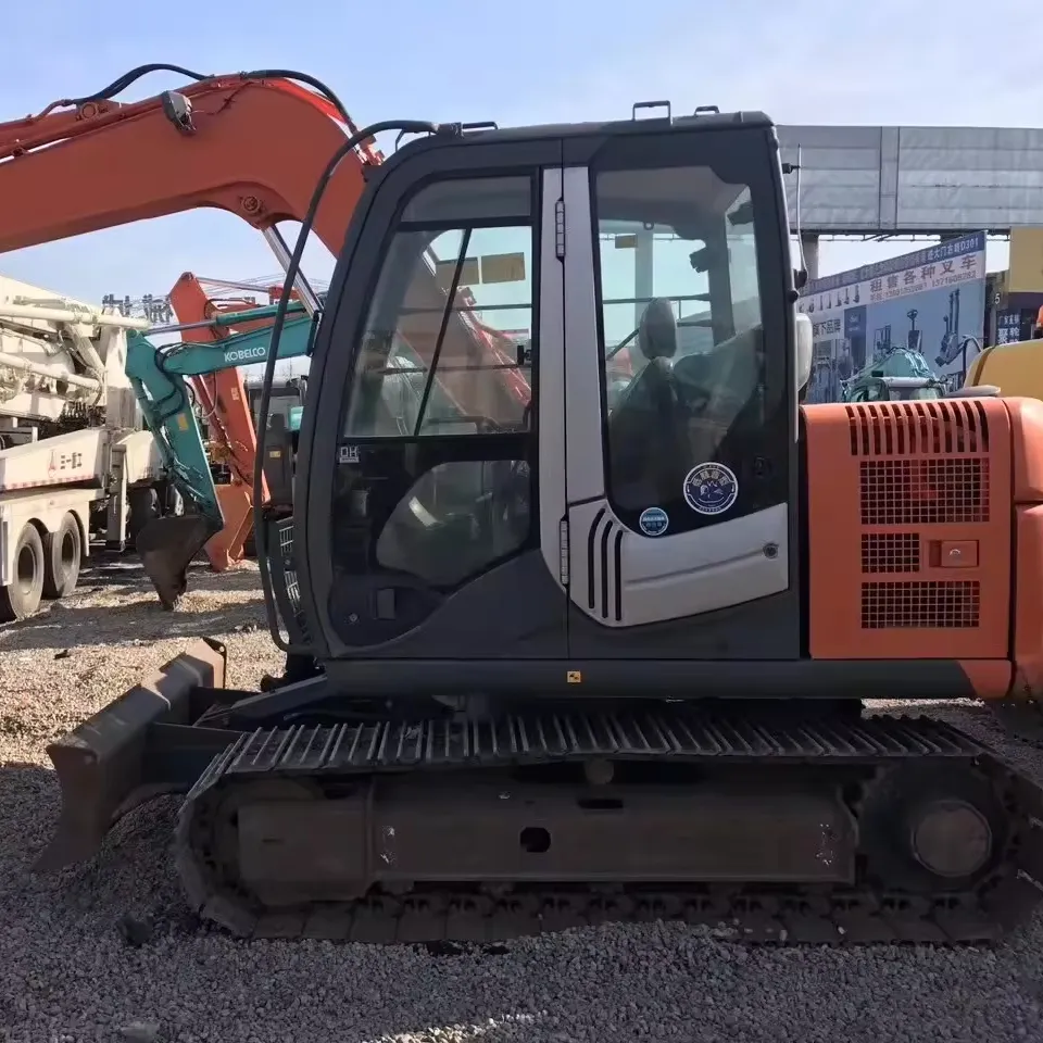 Excavadora usada japonesa Hitachi ZX70 sobre orugas retroexcavadora hidráulica pequeña excavadora usada de 6,59 toneladas