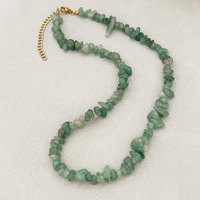 Collier en acier inoxydable avec perles en agate naturelle irrégulière, fait main, style bohème, sans ternissement, vente en gros