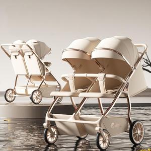 Side by side Twin Xe đẩy em bé nặng nhiệm vụ khung nhôm một-bước gấp đôi bé pram - Product Image 3