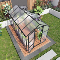 Kit de serre écologique à structure en aluminium et couverture en polycarbonate, facilement assemblable pour usage en jardin, résistant aux intempéries