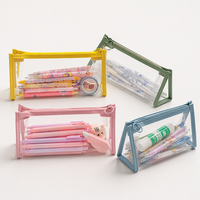 Vente en gros Trousse à crayons transparente en PVC Trousse à crayons transparente pour étudiants