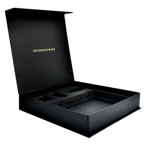 Custom High Quality Black <b>Magnetic</b> Gift <b>Box</b> with Embossing Golden Logo Recycled Materials EVA Foam Inserts & Shockproof Design - Product Image 2