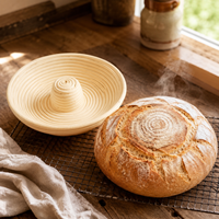 Panier de levage du pain en rotin sans éclats, design professionnel, avec doublure en coton, directement de l'usine