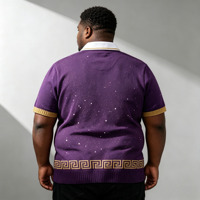 Pull tricoté pour homme OEM, style preppy, col montant blanc, chemise polo violette avec logo brodé, collection automne-hiver