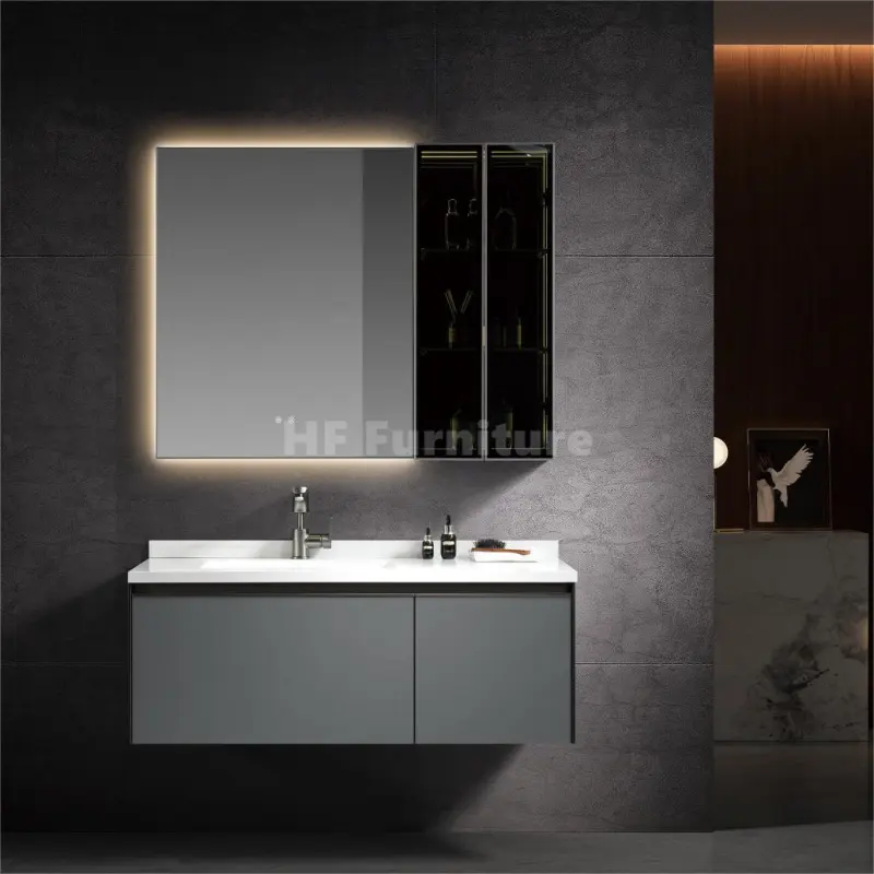 Ayna ile 2023 Modern stil banyo depolama dolabı su geçirmez banyo Vanity