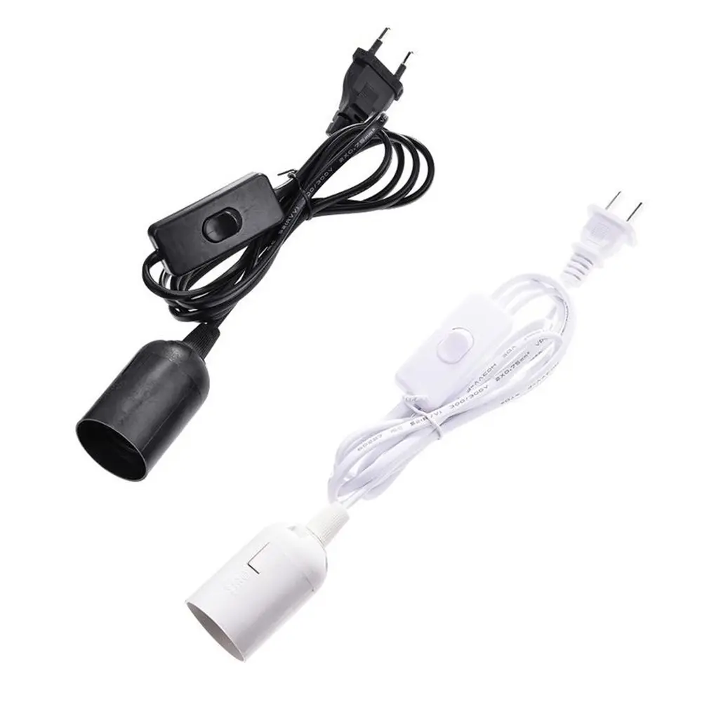 E27ソケットランプホルダーTo EU Plug 220V Power Cord Adapter On Off Switch Lamp Bases portalampara