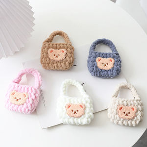Étui pour écouteurs en coton fait main mignon en laine crochetée pour <span class=keywords><strong>Airpods</strong></span>, sacs de rangement pour petits ours, cadeaux, sacs colorés - Product Image 4