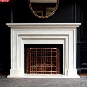 YOUFINE - Repisa de <span class=keywords><strong>Chimenea</strong></span> de Mármol Blanco Tallada <span class=keywords><strong>a</strong></span> Mano, Estilo Clásico, para Villa, Hotel u Hogar - Product Image 1