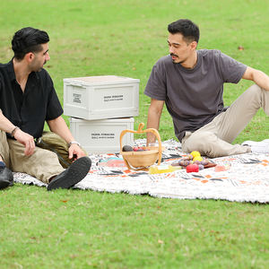 Multifunctional Portable Foldable <b>Camping</b> <b>Storage</b> <b>Box</b> With Wooden Cover for Outdoor Travel <b>Storage</b> - Product Image 4