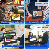 Tableta POS en forma de L, pantalla Lcd de 8 y 10 pulgadas, máquina de publicidad, dispositivo de comentarios del cliente, tableta POE NFC Android, señalización Digital para PC