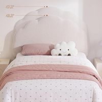 Cadre de lit simple, cadre de lit plateforme rembourré avec tête de lit en tissu moelleux réglable en hauteur, aucun sommier tapissier nécessaire, beige