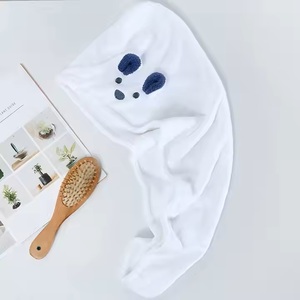 ผ้าขนหนูคอรัลฟลีซแบบพรีเมี่ยมดีไซน์หมีน่ารักสำหรับผมยาวแบบม้วนผ้าแห้งเร็วและใช้แล้วทิ้ง - Product Image 2