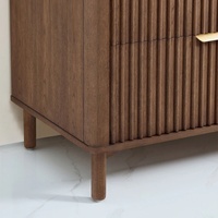 Meuble de salle de bain en bois massif MDF laqué de qualité supérieure, miroir moderne, meuble-lavabo personnalisé en noyer, plan de travail en marbre