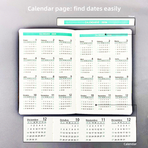 Agenda de Tapa Dura de Cuero PU A5, Cuaderno Planificador con Encuadernación Cosida con Hilo, 100 Hojas, Logotipo Personalizado, Organizador Escolar y de Oficina - Product Image 6