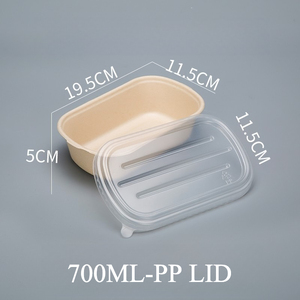 Kotak Makanan Ramah Lingkungan 700ml dari Bahan Kraft Daur Ulang, Biodegradable, dan Dapat Digunakan Kembali, untuk Salad, Sushi, dan Makan Siang - Product Image 2