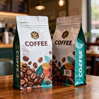 Sachets personnalisés imprimés en plastique alimentaire de 200g, 400g, 500g avec fermeture éclair et soufflet latéral pour l'emballage du café et des sushis