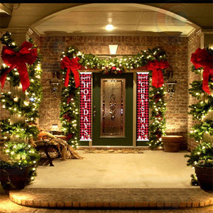New Christmas decorations, <b>checkered</b> door <b>curtains</b> and banners, European and American style door hangings, party atmosphere - Product Image 3