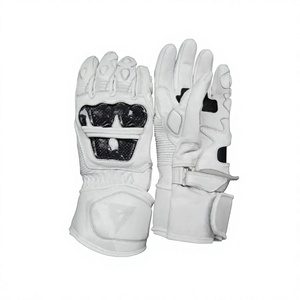 Gants de moto en cuir blanc pleine main unisexe du fabricant – Équipement de protection pour la conduite, idéal pour la vente en gros et les commandes personnalisées - Product Image 1